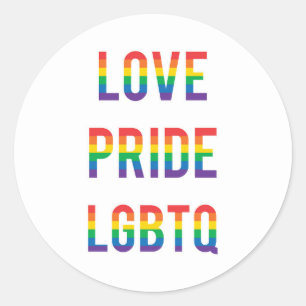 Love Pride LGBTQ Classic Round Sticker