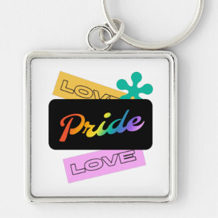 Love pride love. LGBT+pride. Rainbow Keychain
