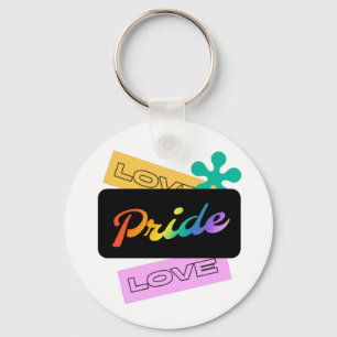 Love pride love. LGBT+pride. Rainbow Keychain