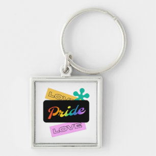 Love pride love. LGBT+pride. Rainbow Keychain