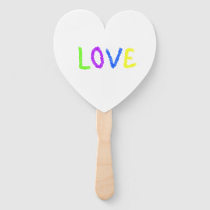 Love pride rainbow watercolor LGBTQ June modern Hand Fan