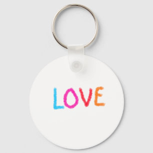 Love pride rainbow watercolor LGBTQ June modern Keychain