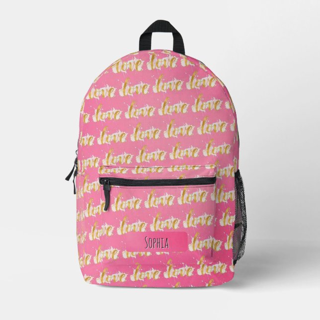 Love Printed Backpack (Front)