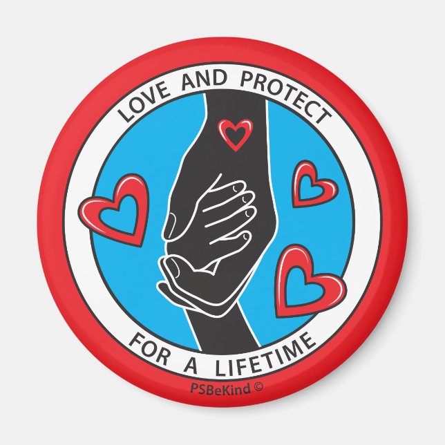 Love & Protect Symbol Red 1_2.25”_ Magnet (Front)