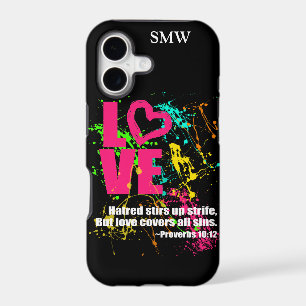 Love Proverbs Bible Verse Neon Paint Splatter
