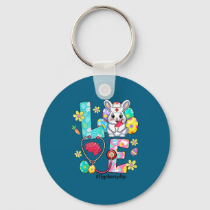 Love psych nurse life bunny stethoscope easter  keychain
