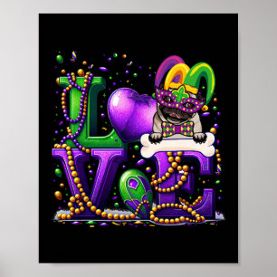 Love Pug Dog Carnival Mask Dog Lover Women Men Mar Poster