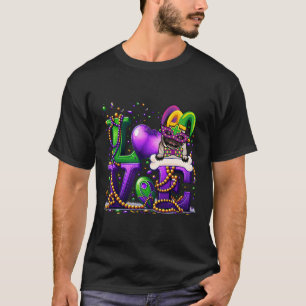 Love Pug Dog Carnival Mask Dog Lover Women Men Mar T-Shirt