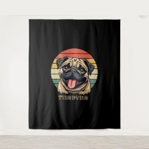 Love Pug Forever – Cute Pug Lover Design Tapestry