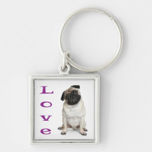 Love Pug Puppy Dog Keychain