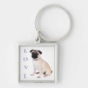 Love Pug Puppy Dog Keychain