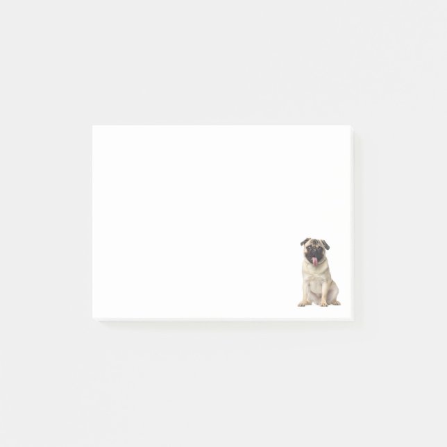 Love Pug Puppy Dog Post IT Sticky Notes (Front)
