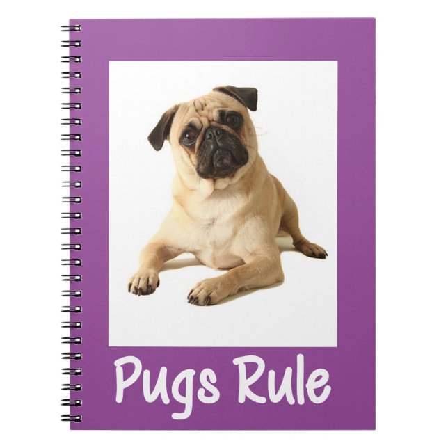 Love Pug Puppy Dog Purple Notebook / Journal (Front)
