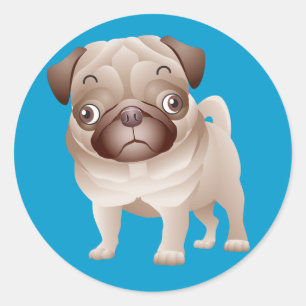Love Pug Puppy Dog Sticker / Seal