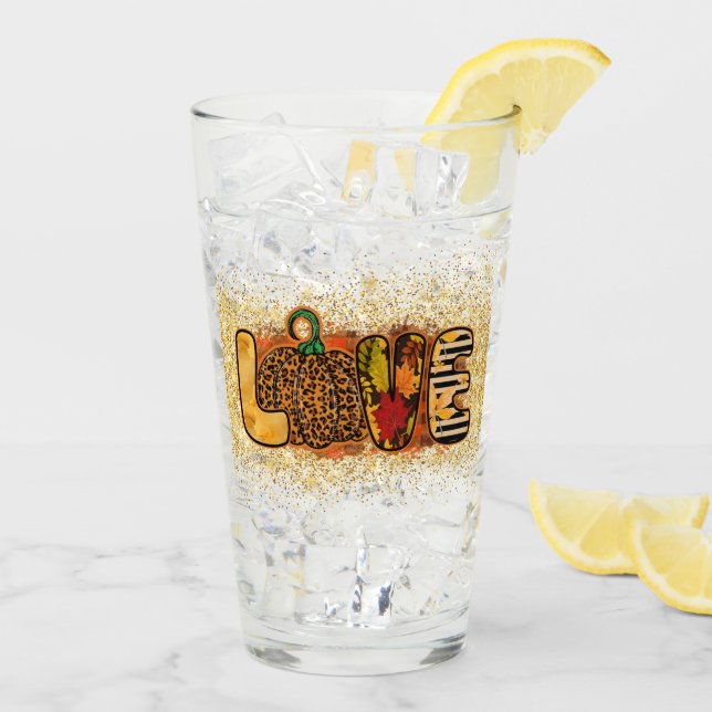 Love Pumpkin Autumn Customize Glass (Back Ice)