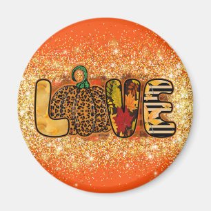 Love Pumpkin Autumn Customize Text and Colour Magnet