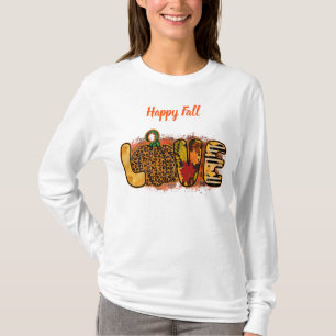 Love Pumpkin Autumn Customize Text T-Shirt