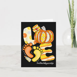 Love Pumpkin Footprint Mother Byby Fall Autumn  Card
