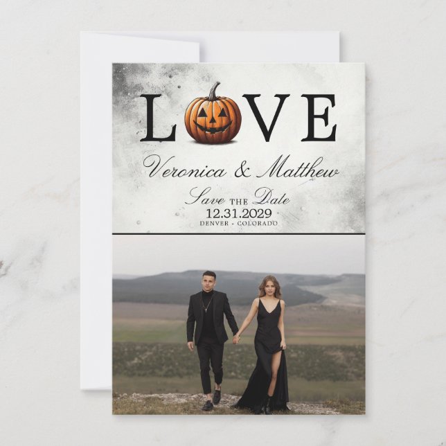 Love Pumpkin Save The Date Card (Front)