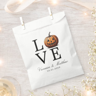 Love Pumpkin Wedding Favour Bag