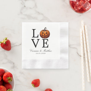 Love Pumpkin Wedding Napkin