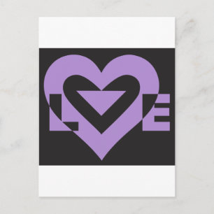 Love Purple on Black Postcard
