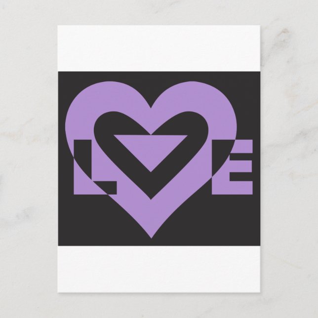 Love Purple on Black Postcard (Front)