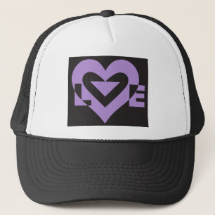 Love Purple on Black Trucker Hat