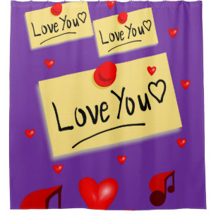 love purple valentines day showercurtain