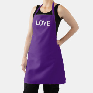 Love, purple violet white apron