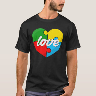 LOVE Puzzle Pieces Heart Autism Awareness T-Shirt