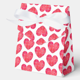Love puzzle solved, red puzzle heart favor box