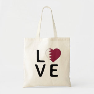 Love - Qatar Flag Tote Bag