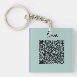 Love QR Code  Keychain