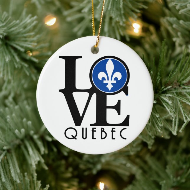 LOVE Quebec Ceramic Ornament (Tree)