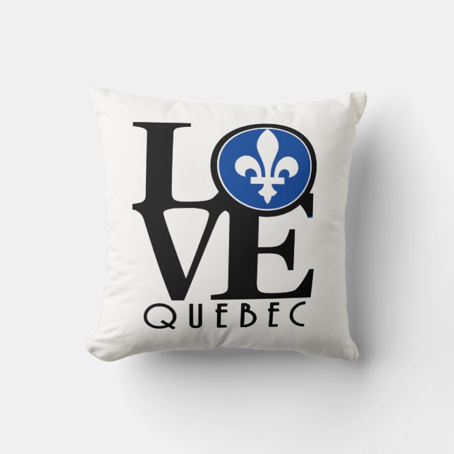 LOVE Quebec Throw Pillow (Front)