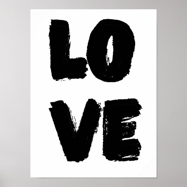 Love Quote Art|Modern Paint Monochrome Simple Poster (Front)