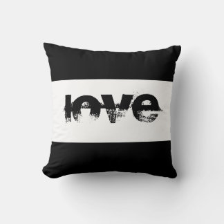love quote bold text black and white modern style throw pillow