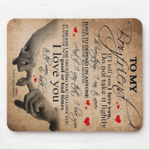 Love Quote For Boyfriend Cute Boyfriend Gift Mouse Pad
