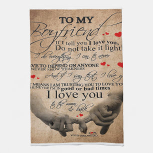 Love Quote For Boyfriend Cute Home Decor Kitchen Towel