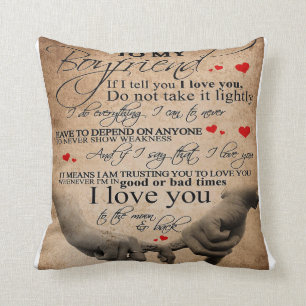 Love Quote For Boyfriend Cute Home Decor Throw Pillow