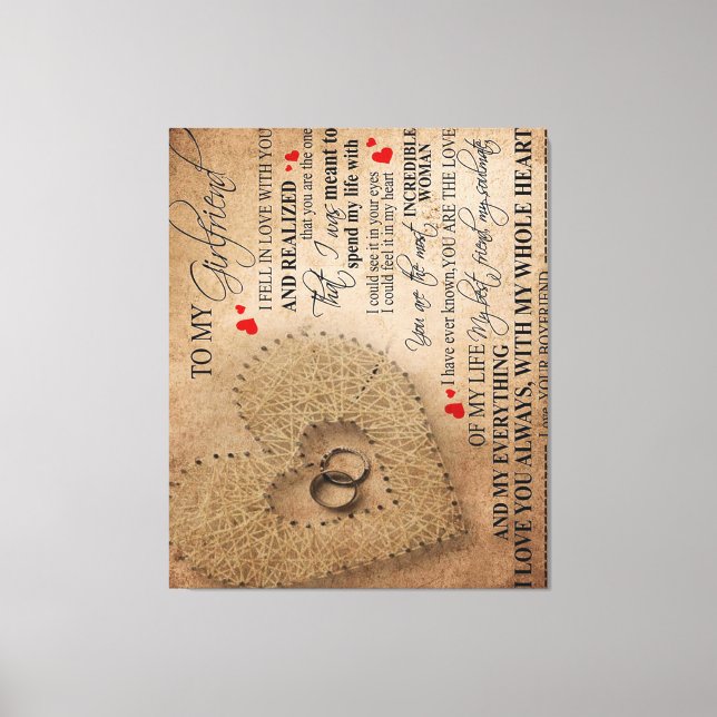 Love Quote For Boyfriend | Funny Quotes Present Canvas Print (Front)