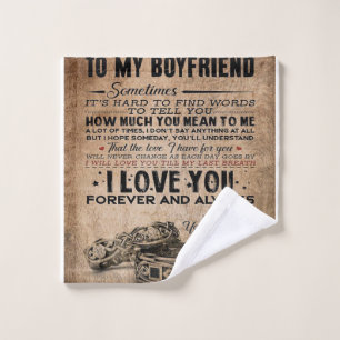 Love Quote For Boyfriend   Funny Quotes Present Wash Cloth