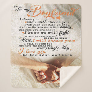 Love Quote For Boyfriend   Gift for husband, bf Sherpa Blanket