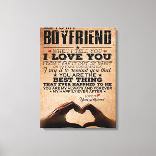 Love Quote For Boyfriend, Husband Love Birthday Canvas Print