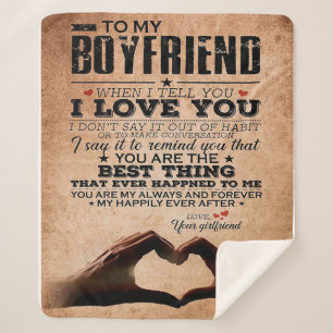 Love Quote For Boyfriend, Husband Love Birthday Sherpa Blanket