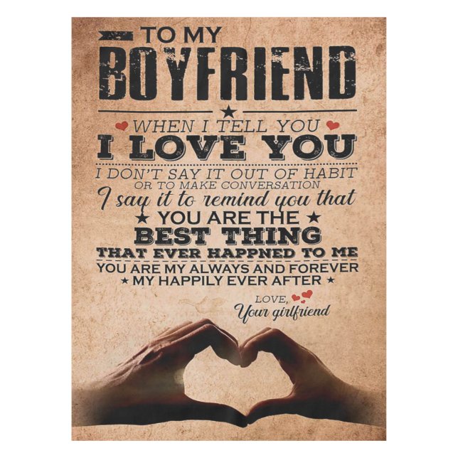Love Quote For Boyfriend, Husband Love Birthday Tablecloth (Front)