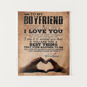 Love Quote For Boyfriend, Husband Love Birthday Tapestry
