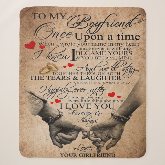 Love Quote For Boyfriend | Lovely Quotes Gift Sherpa Blanket (Front)