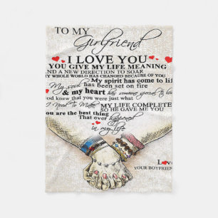 Love Quote For Girlfriend Best Gift For Wife Fleece Blanket